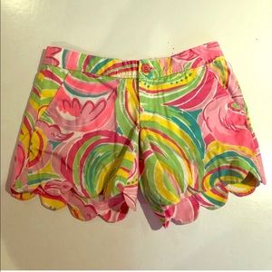 LILLY PULITZER Scallop Pink Buttercup SHORTS 000